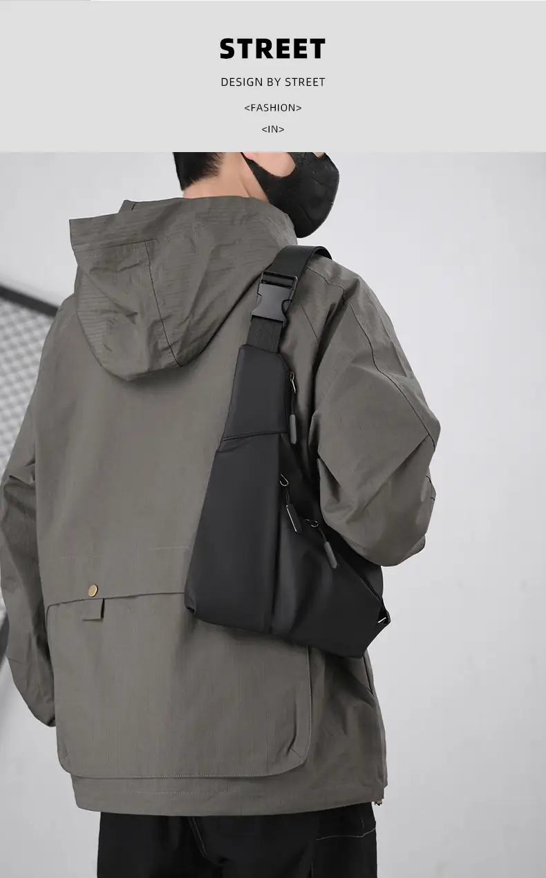 New Men's Black Crossbody Shoulder Bag Lightweight Casual — feature 23