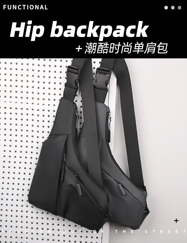 New Men's Black Crossbody Shoulder Bag Lightweight Casual — feature 24