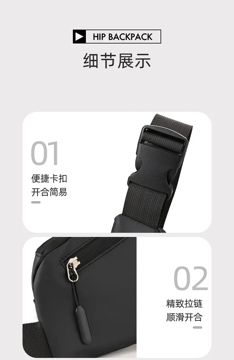 New Men's Black Crossbody Shoulder Bag Lightweight Casual — feature 3
