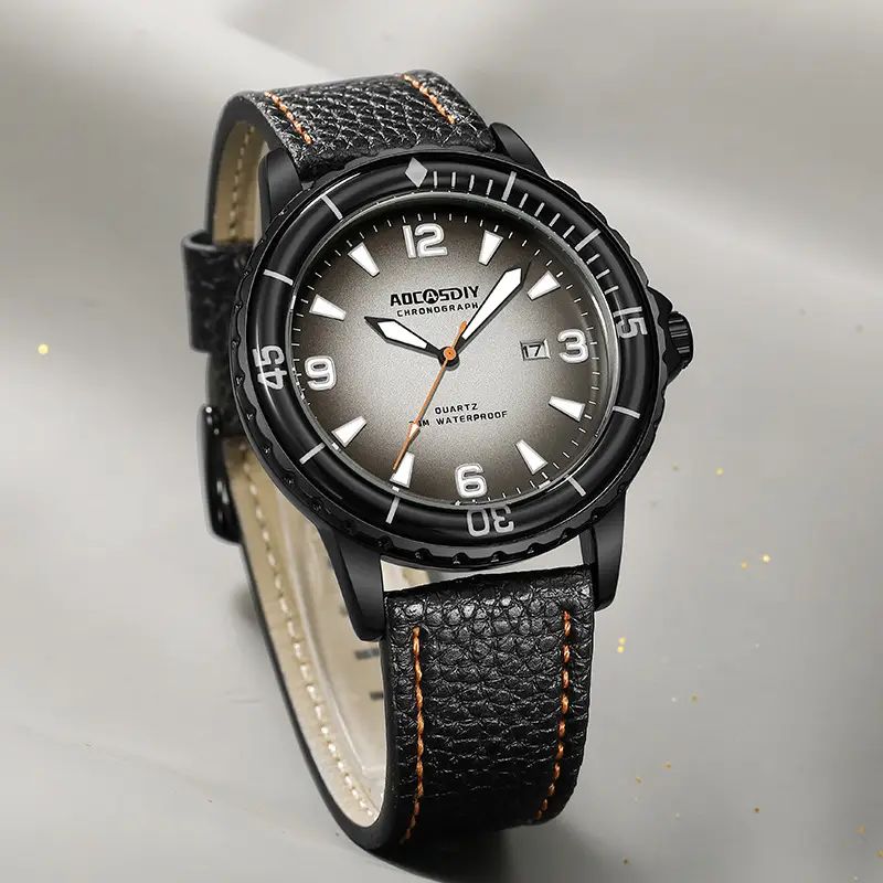 AOCASDIY Men's Quartz Watch Silver Dial Waterproof Large Dial — feature 17