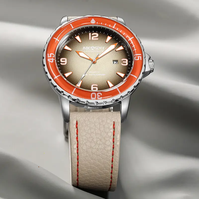 AOCASDIY Men's Quartz Watch Silver Dial Waterproof Large Dial — feature 19