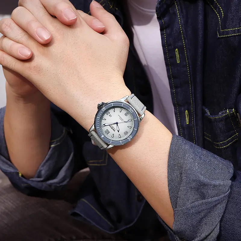 AOCASDIY Men's Quartz Watch Silver Dial Waterproof Large Dial — feature 24