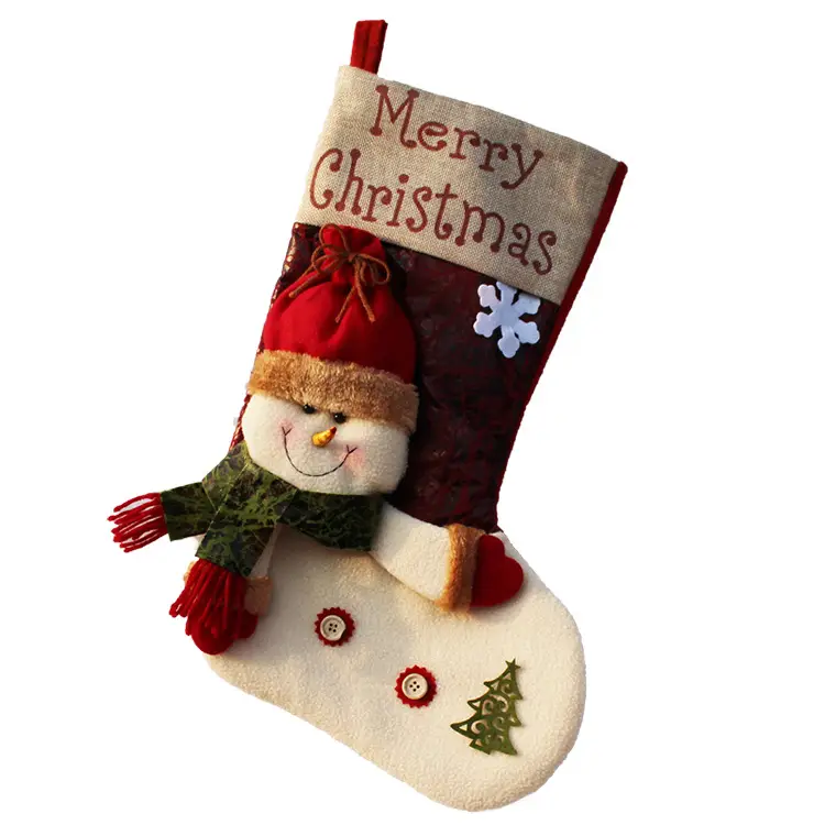 Christmas Stocking with Santa Snowman Design — feature 3