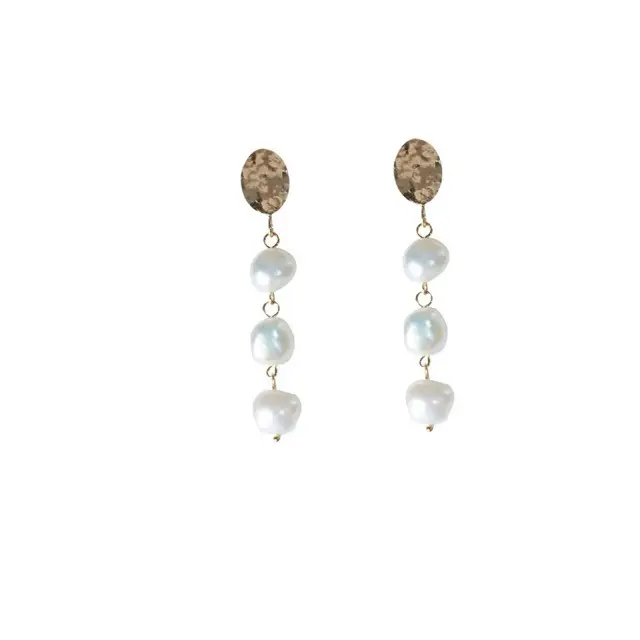 14k Gold Pearl Earrings for Women