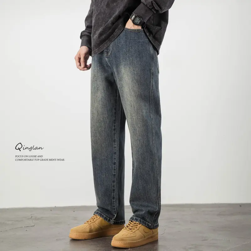 Men's Dark Blue Slim Fit Jeans Casual Wear