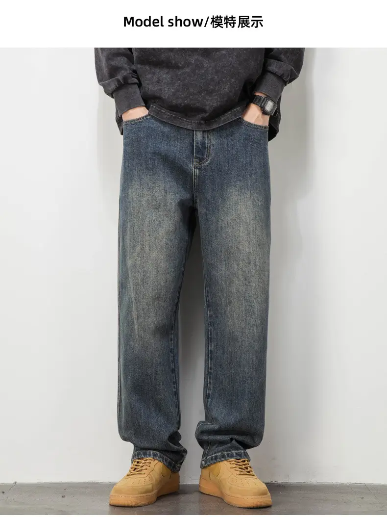 Men's Dark Blue Slim Fit Jeans Casual Wear — feature 6