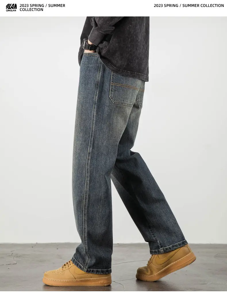 Men's Dark Blue Slim Fit Jeans Casual Wear — feature 7