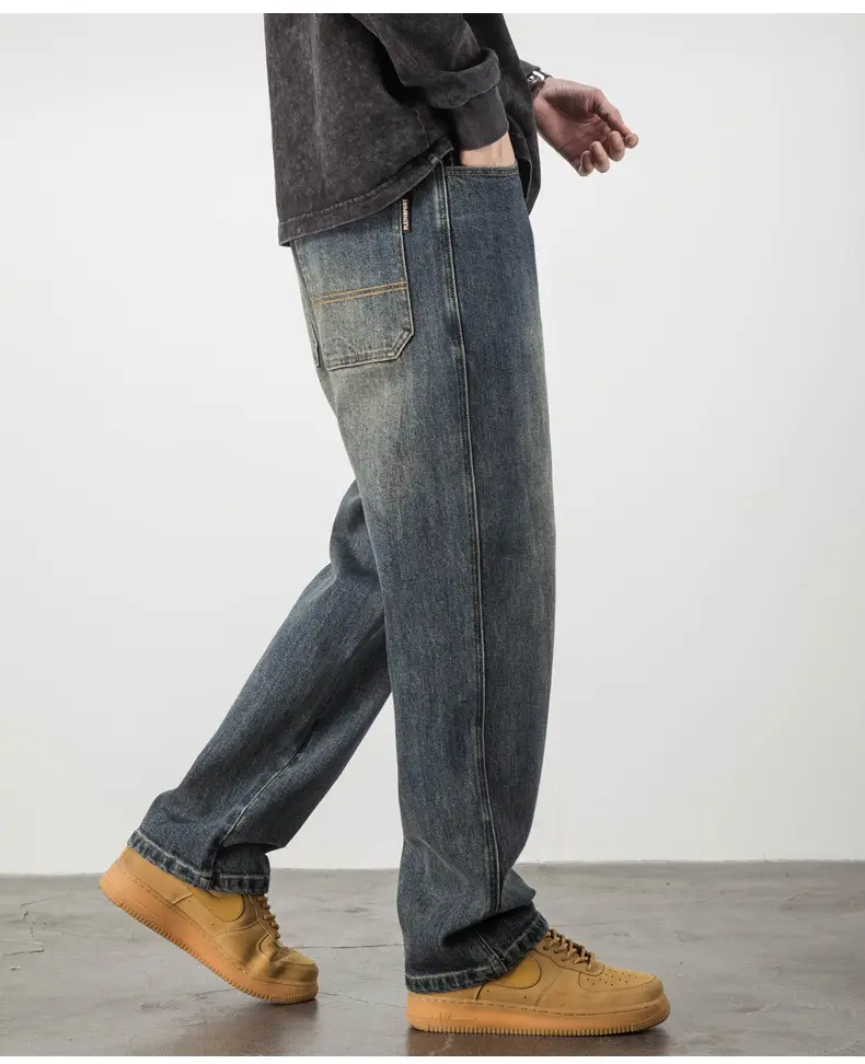 Men's Dark Blue Slim Fit Jeans Casual Wear — feature 9