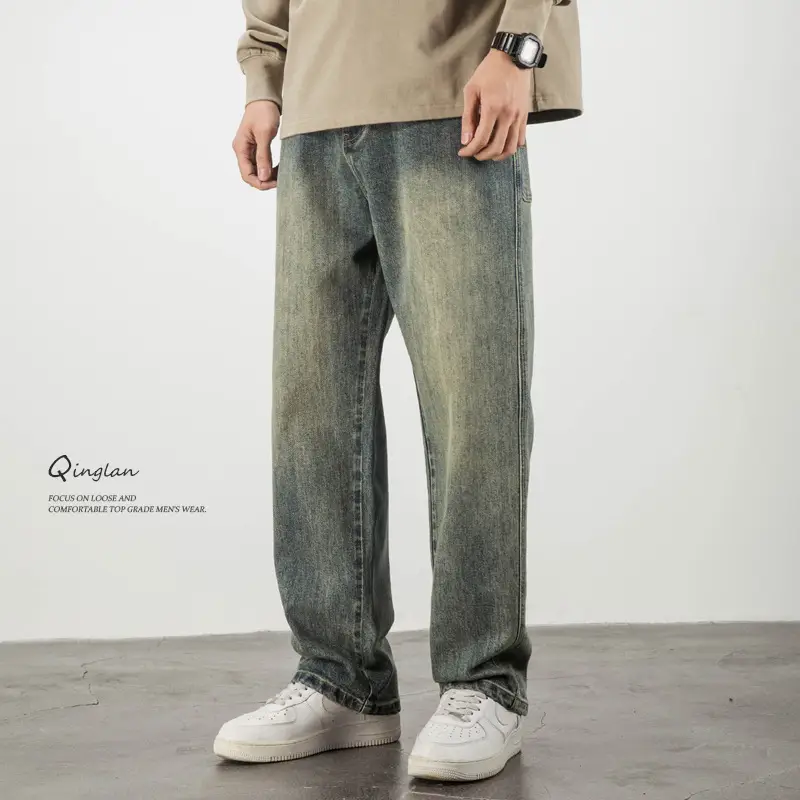 Men's Dark Blue Slim Fit Jeans Casual Wear
