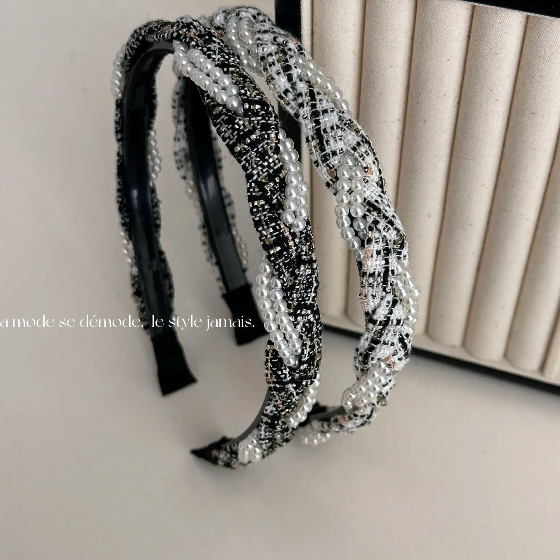 Narrow Pearl Twist Hair Band for Women - Image 7