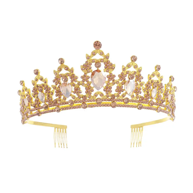 Cross Border Bride Crown with Green Emeralds & Hair Comb - Image 12