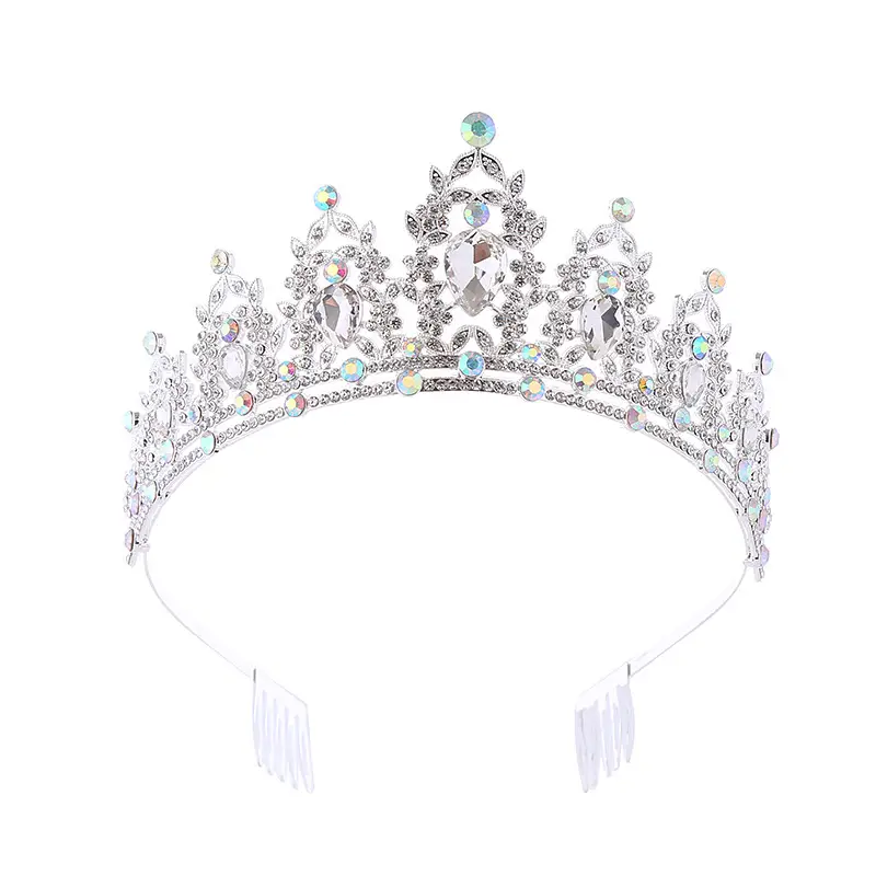 Cross Border Bride Crown with Green Emeralds & Hair Comb - Image 3