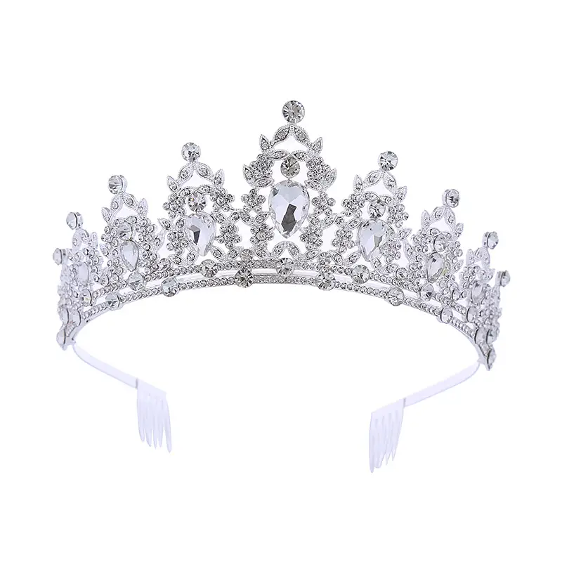 Cross Border Bride Crown with Green Emeralds & Hair Comb - Image 6