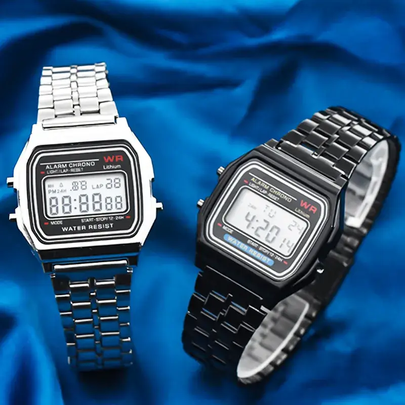 Digital Watch Women Men Steel Band Business Sports - Image 9