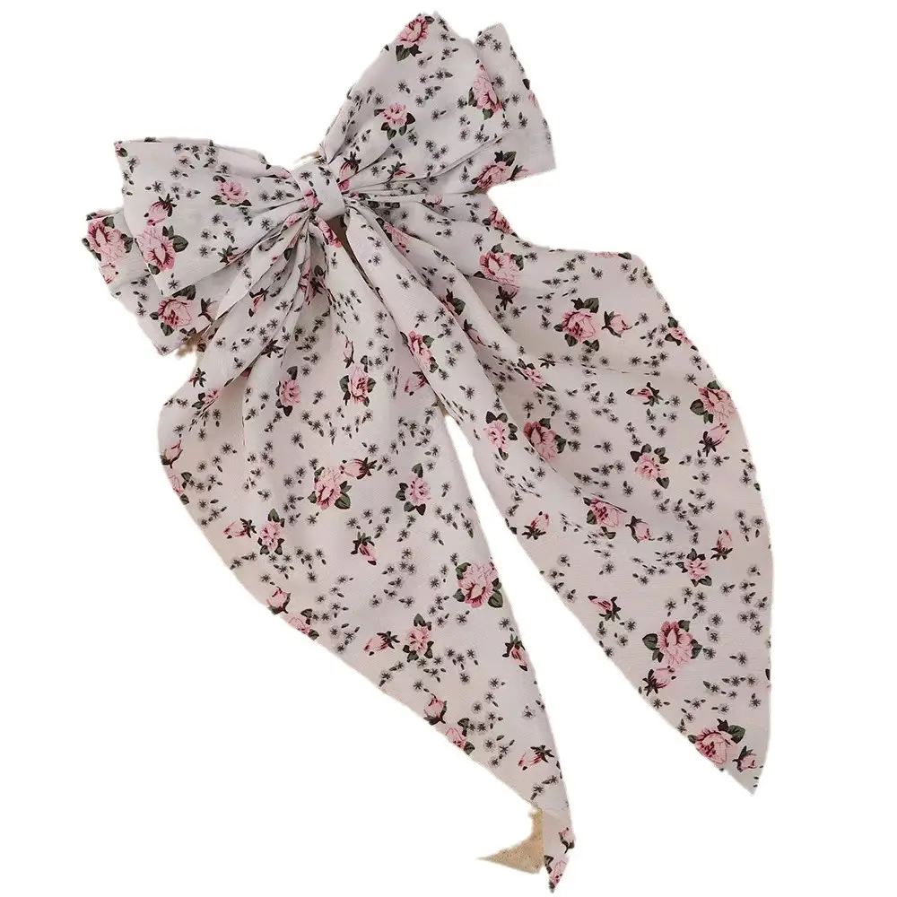Black Floral Hairpin with Long Ribbon for Secure Hair Styling - Image 15