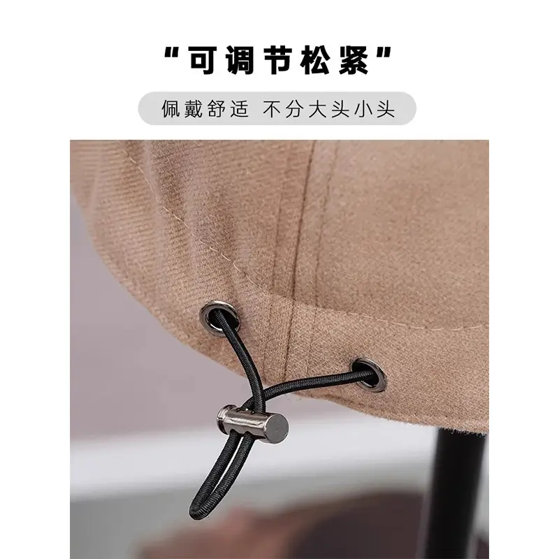 Women Fisherman Hat White Wool Thickened Warm Cap