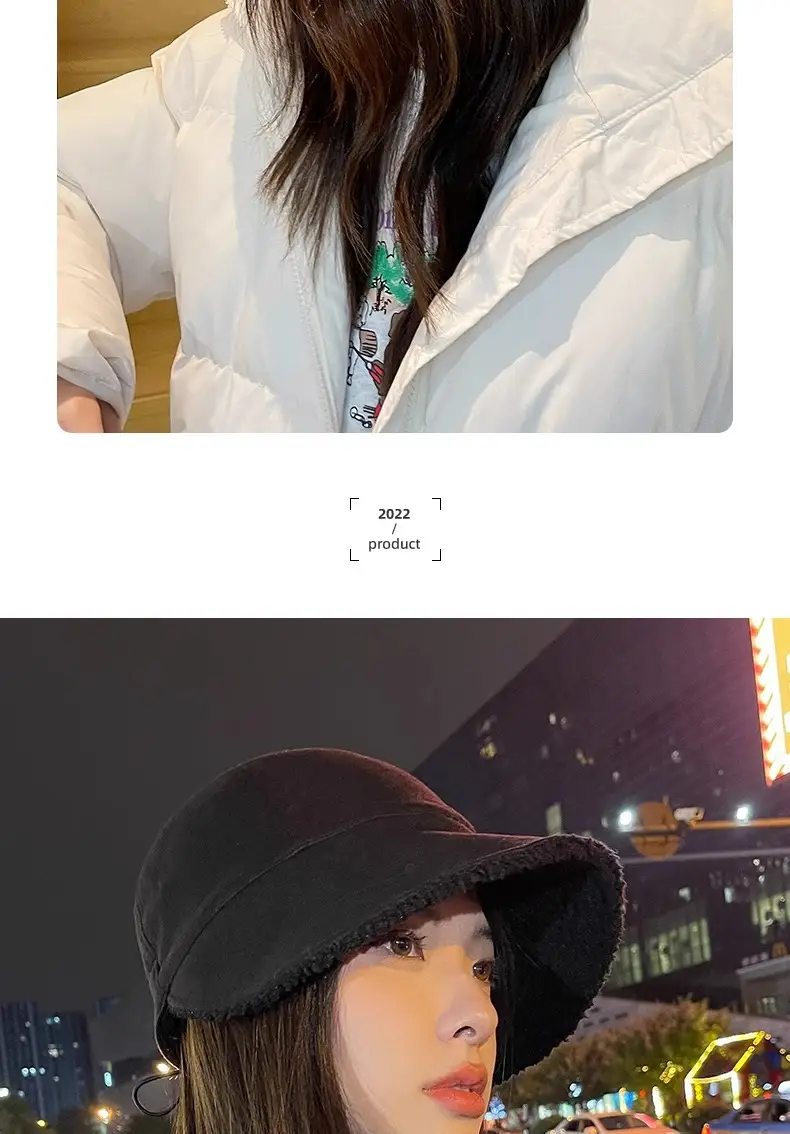 Women Fisherman Hat White Wool Thickened Warm Cap — feature 12