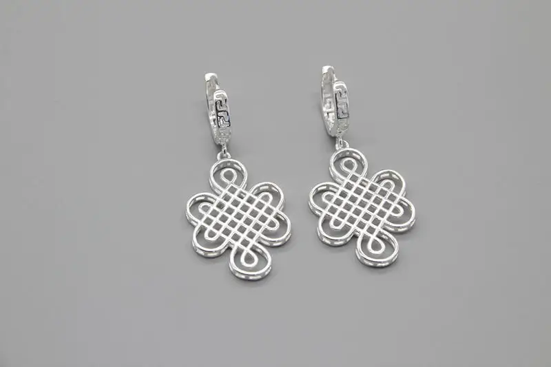 Auspicious Festival Earrings Vintage Mongolian Xizang Style Sterling Silver — feature 4