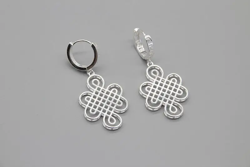 Auspicious Festival Earrings Vintage Mongolian Xizang Style Sterling Silver — feature 5