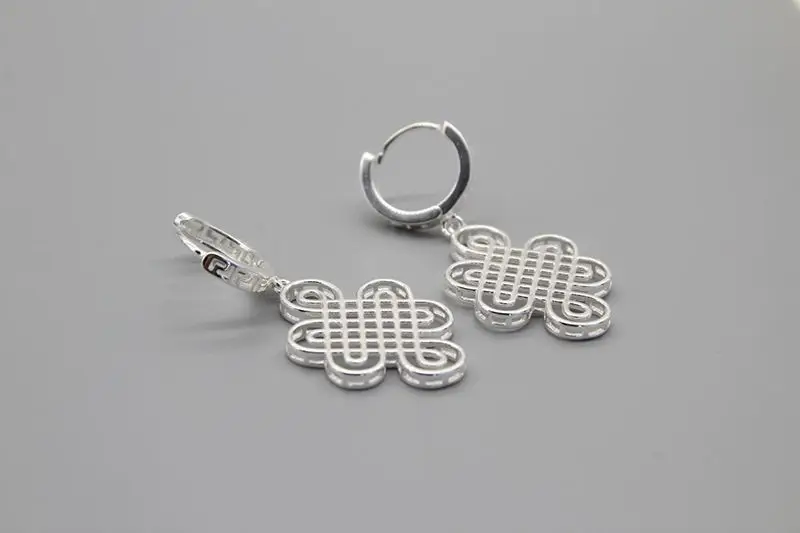 Auspicious Festival Earrings Vintage Mongolian Xizang Style Sterling Silver — feature 6