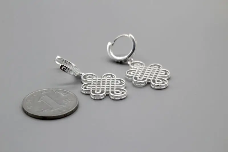 Auspicious Festival Earrings Vintage Mongolian Xizang Style Sterling Silver — feature 7