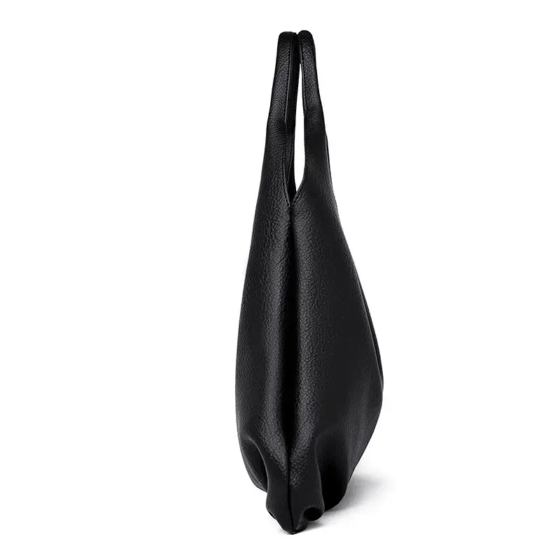 Black PU Leather Crossbody Bag for Women Large Capacity