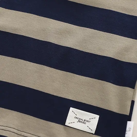 Boys Striped Cotton Shorts Set Blue Denim