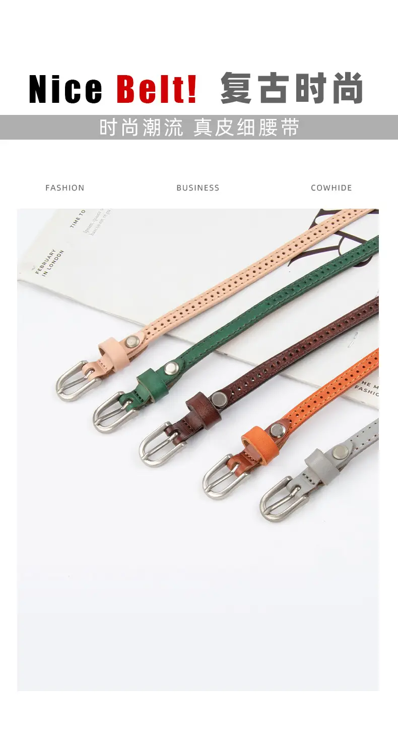 Women's Vintage Cowhide Belt with Cowboy Group ā feature 4