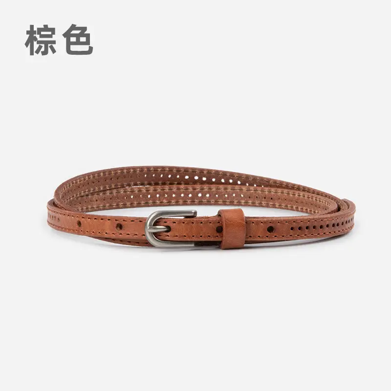 Women's Vintage Cowhide Belt with Cowboy Group - Image 3