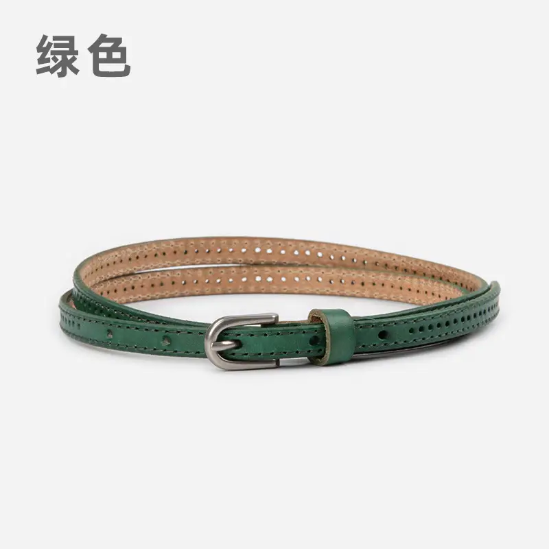 Women's Vintage Cowhide Belt with Cowboy Group - Image 4
