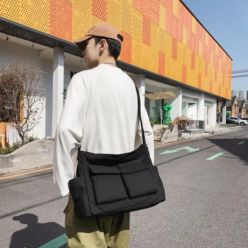 New Japanese Style Large Capacity Black Shoulder Bag - Image 8