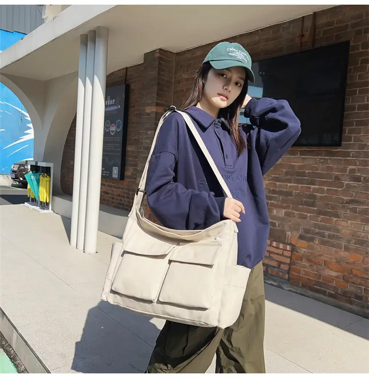 New Japanese Style Large Capacity Black Shoulder Bag — feature 22