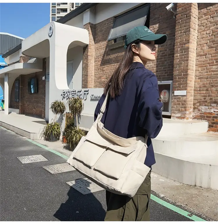 New Japanese Style Large Capacity Black Shoulder Bag — feature 25