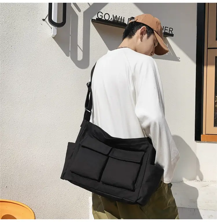New Japanese Style Large Capacity Black Shoulder Bag — feature 40