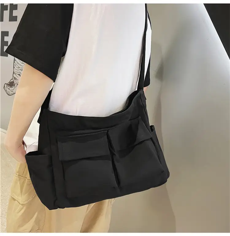 New Japanese Style Large Capacity Black Shoulder Bag — feature 48