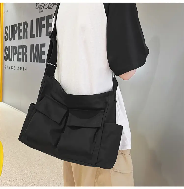 New Japanese Style Large Capacity Black Shoulder Bag — feature 49