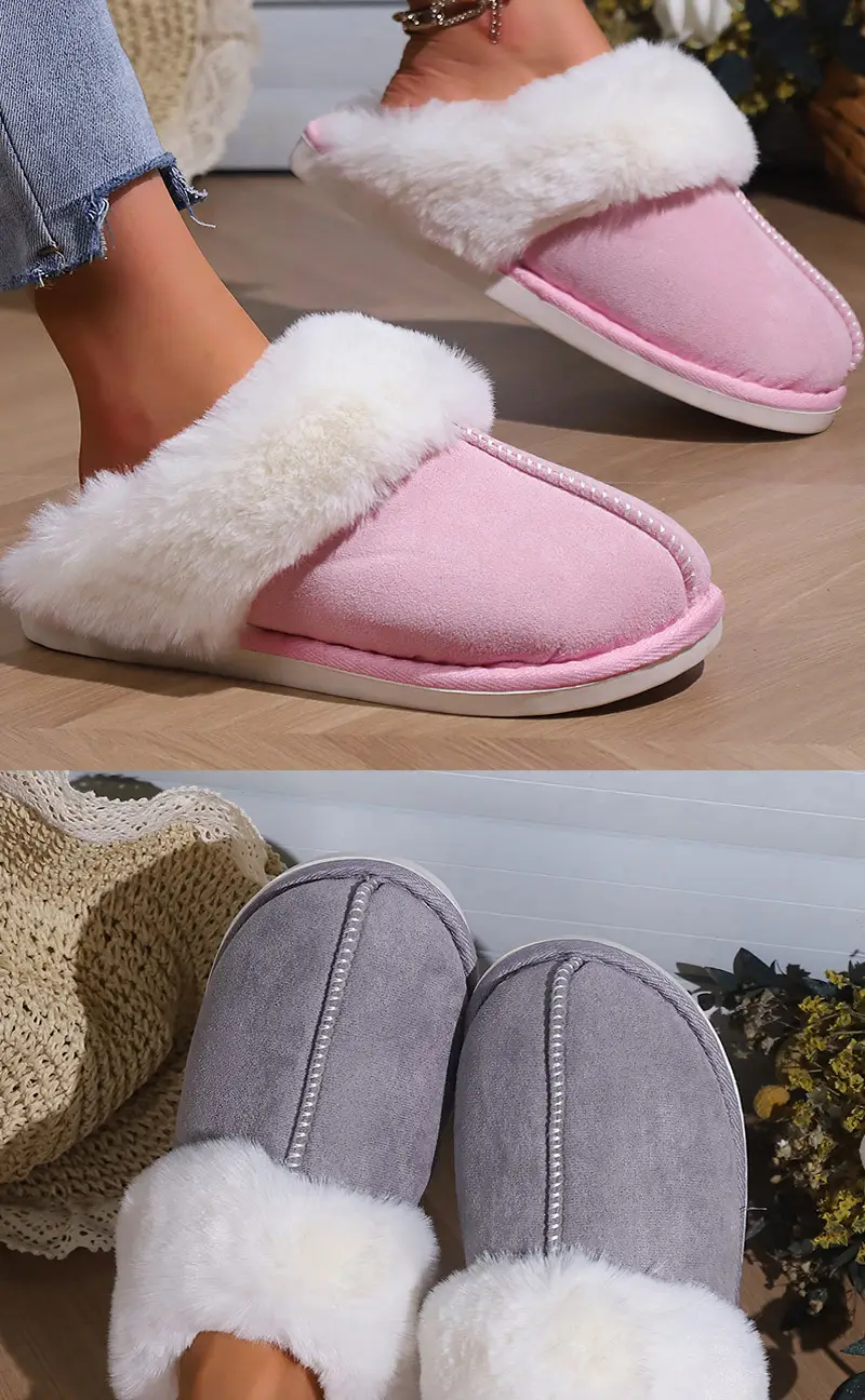 Home Slippers for Cross-Border Trade, Furry Home Slippers for Autumn and Winter, Indoor Non-Slip Warm Cotton Slippers, Support Customization — feature 11