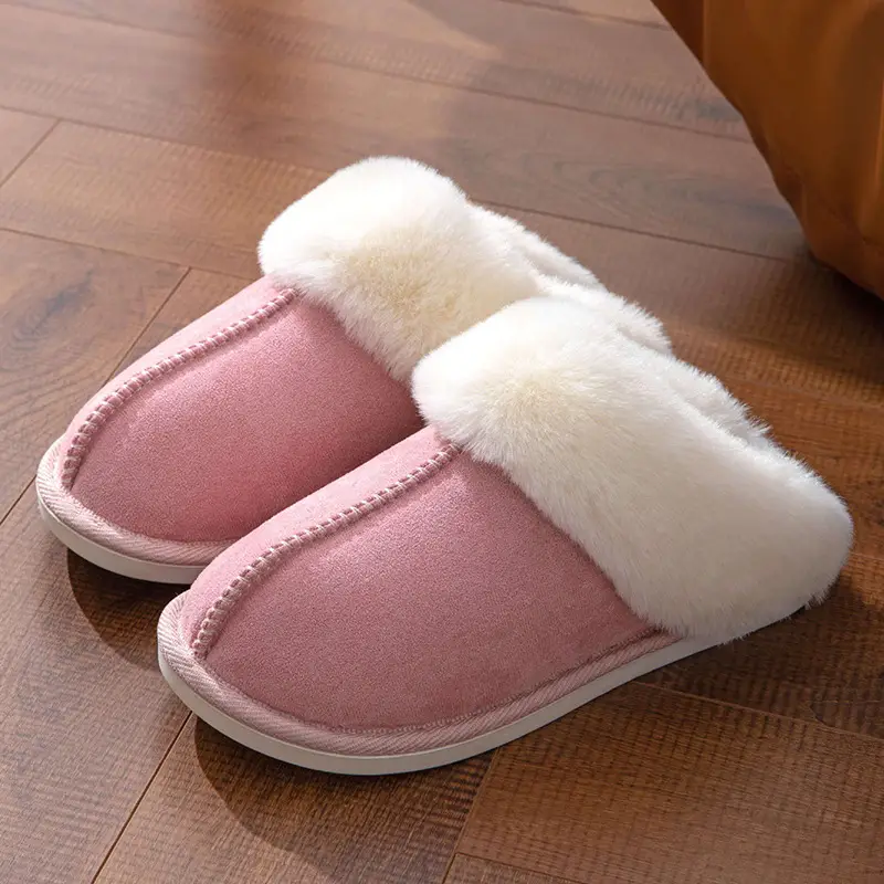 Home Slippers for Cross-Border Trade, Furry Home Slippers for Autumn and Winter, Indoor Non-Slip Warm Cotton Slippers, Support Customization