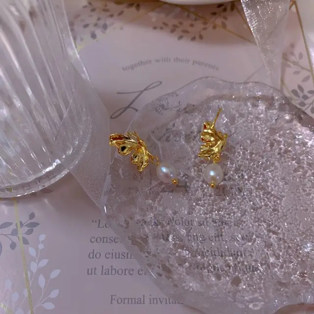 Flying Butterfly Pearl Earrings for Women - Image 5