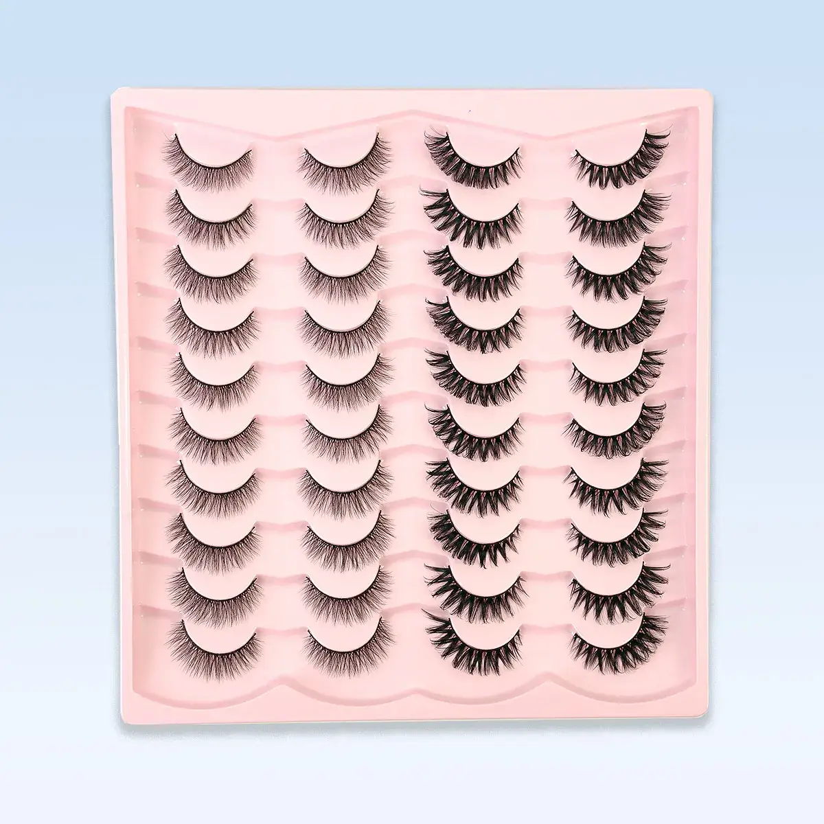 3D Chemical Fiber False Eyelashes 20 Pairs Flat Curling - Image 3