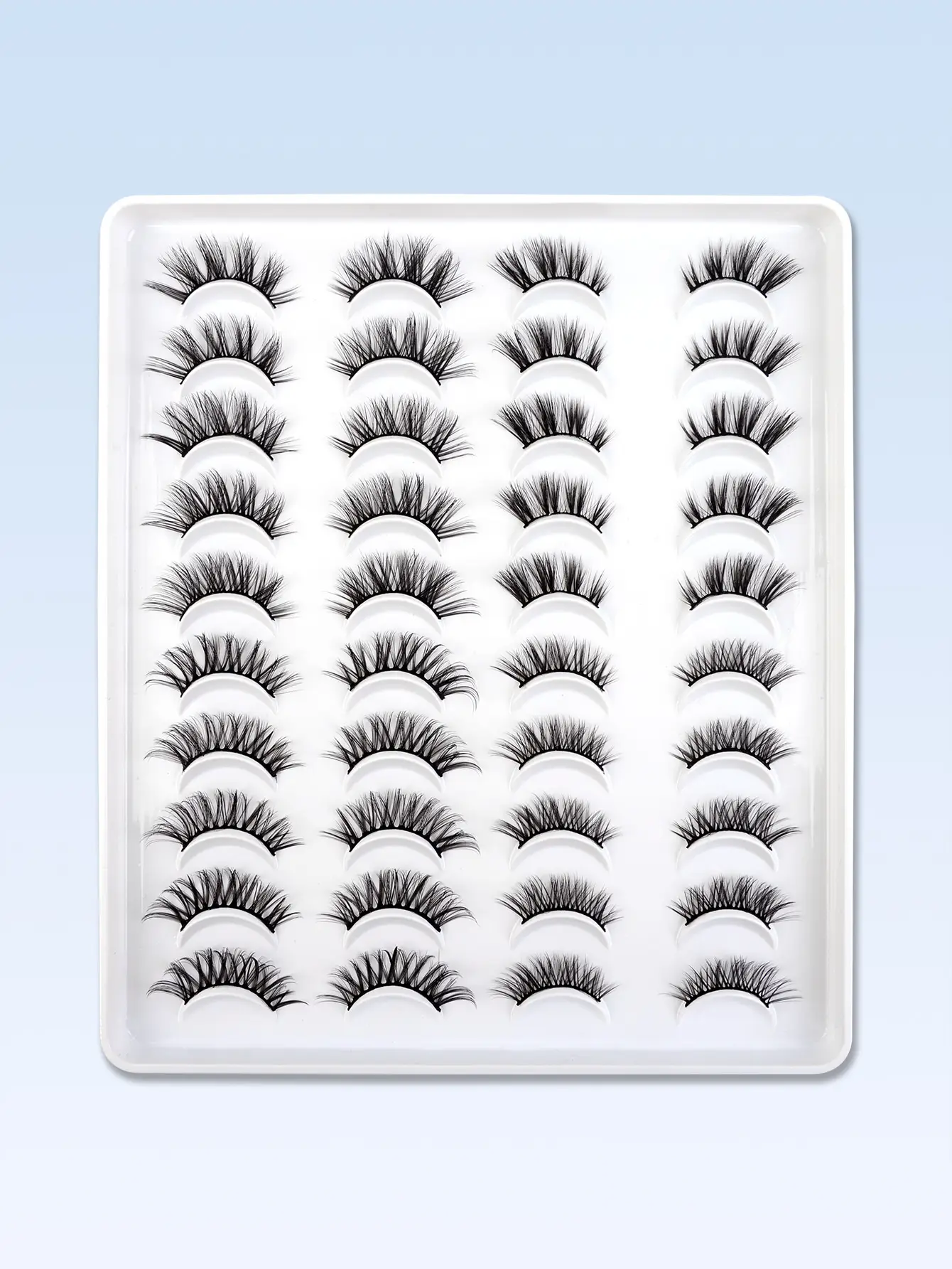 3D Chemical Fiber False Eyelashes 20 Pairs Flat Curling — feature 28