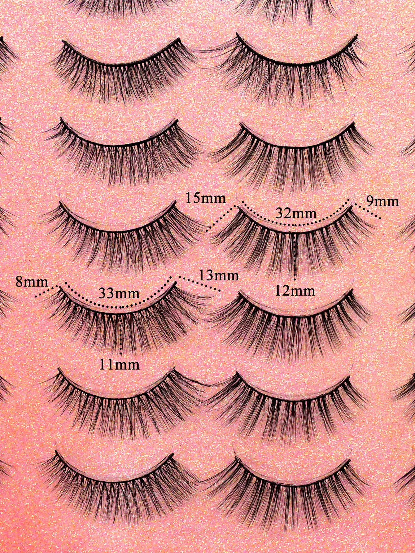 3D Chemical Fiber False Eyelashes 20 Pairs Flat Curling — feature 37