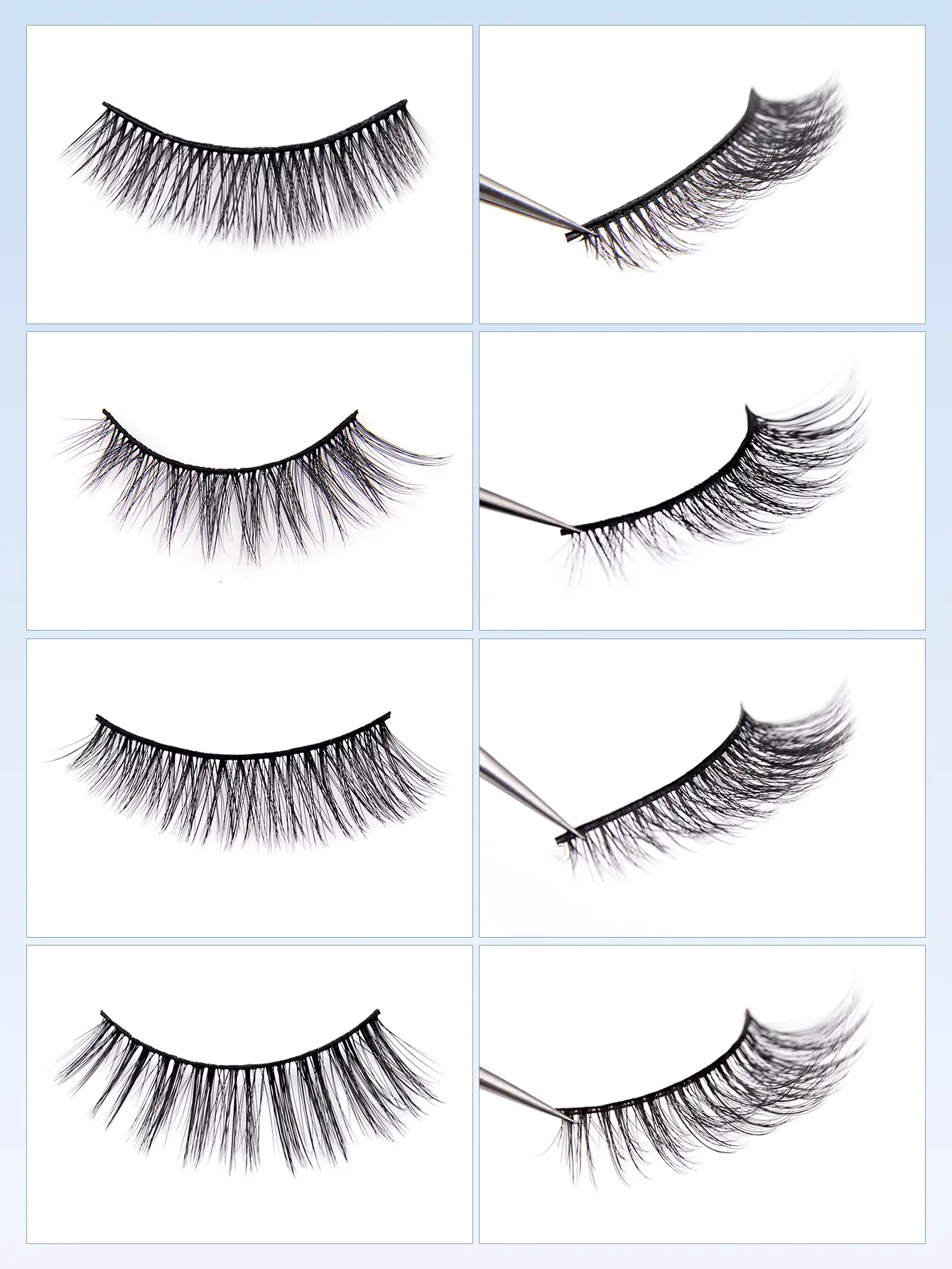 3D Chemical Fiber False Eyelashes 20 Pairs Flat Curling — feature 38