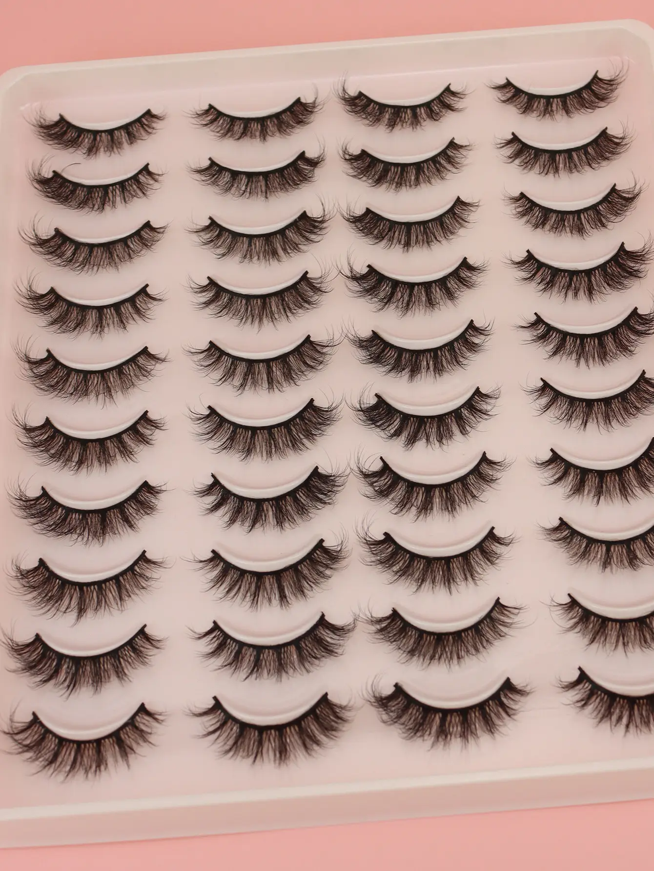 3D Chemical Fiber False Eyelashes 20 Pairs Flat Curling — feature 47