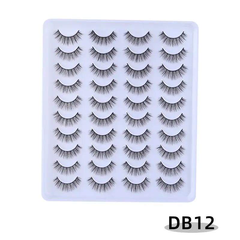 3D Chemical Fiber False Eyelashes 20 Pairs Flat Curling - Image 12