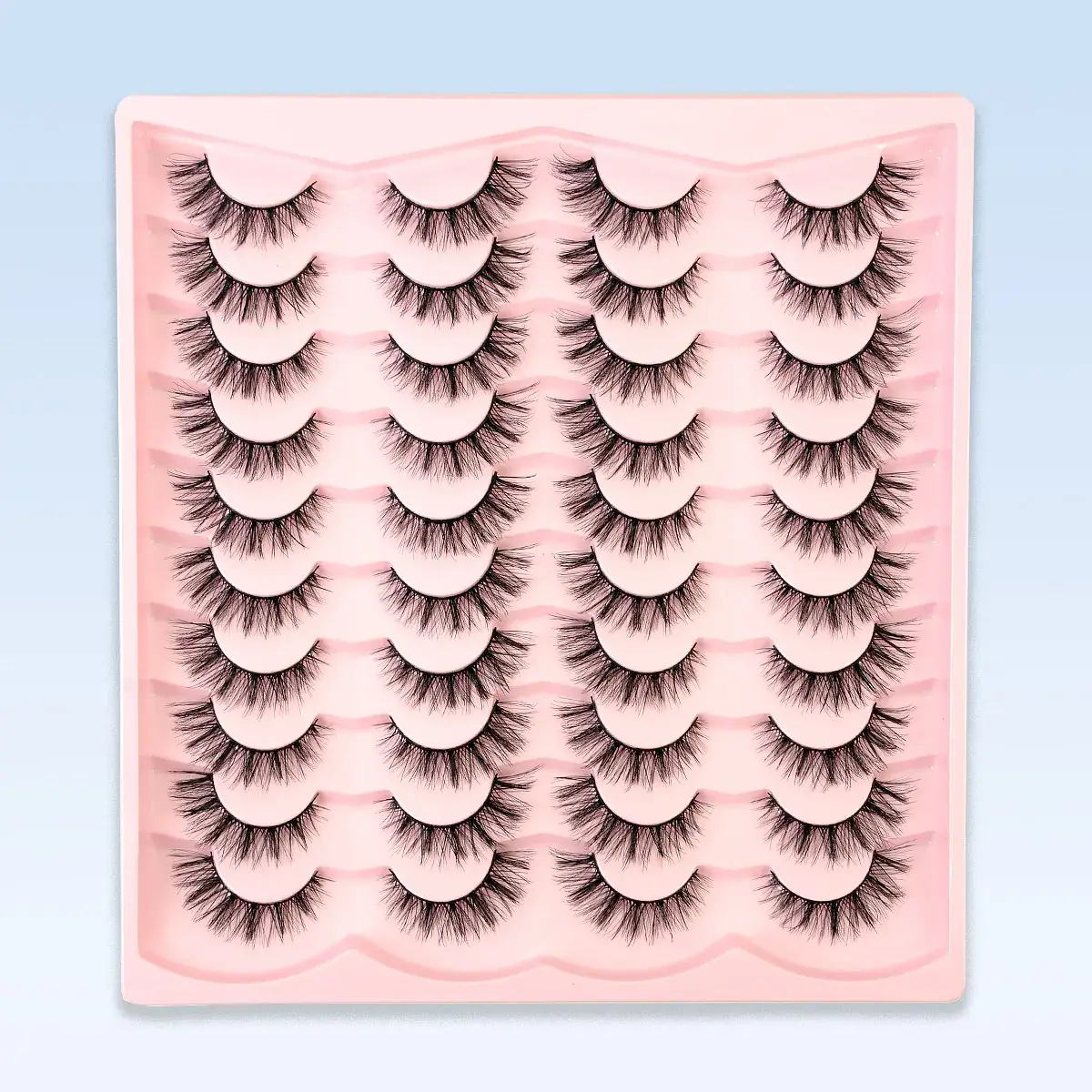 3D Chemical Fiber False Eyelashes 20 Pairs Flat Curling - Image 2