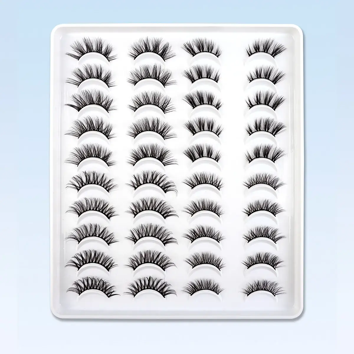 3D Chemical Fiber False Eyelashes 20 Pairs Flat Curling - Image 4