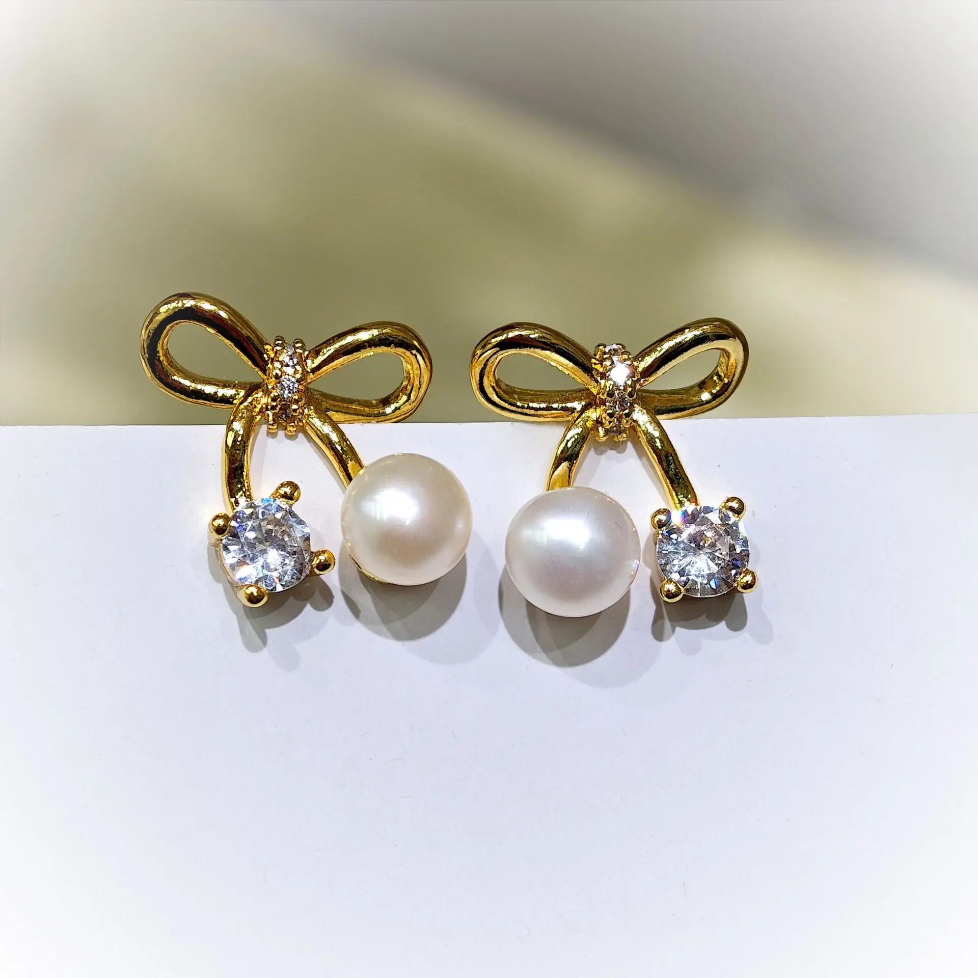 Zhuji Heart Pearl Earrings S925 Gold