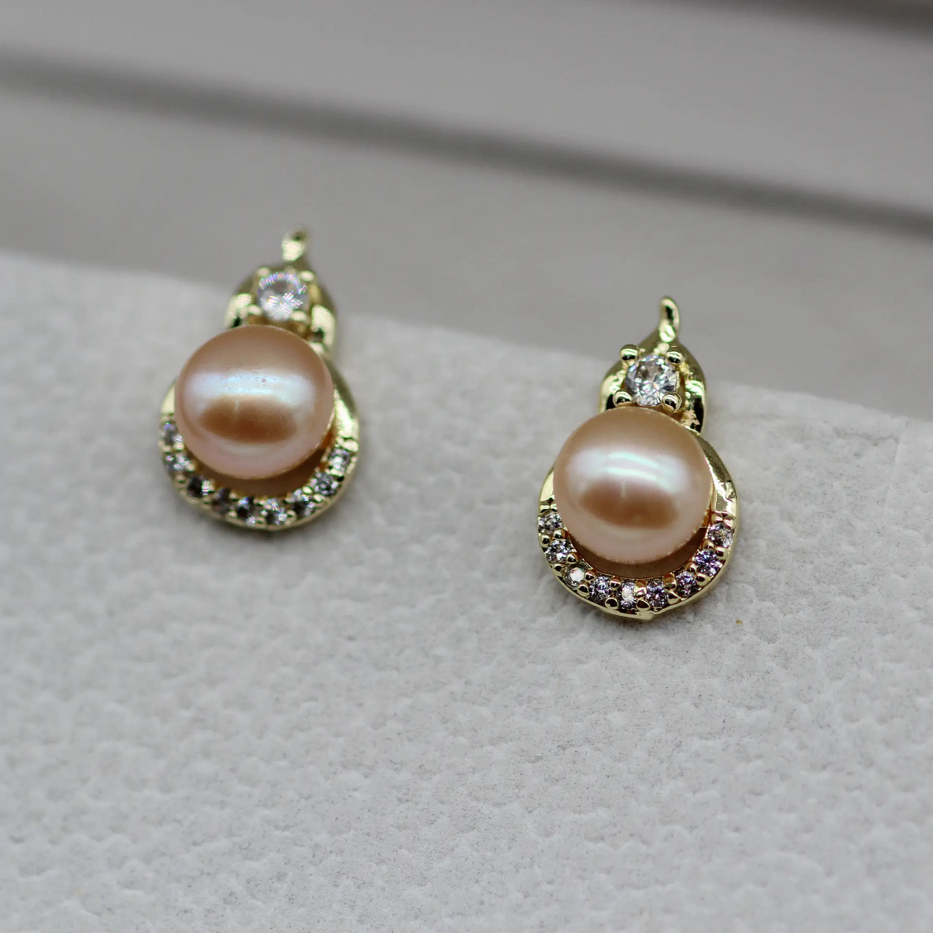 Zhuji Heart Pearl Earrings S925 Gold