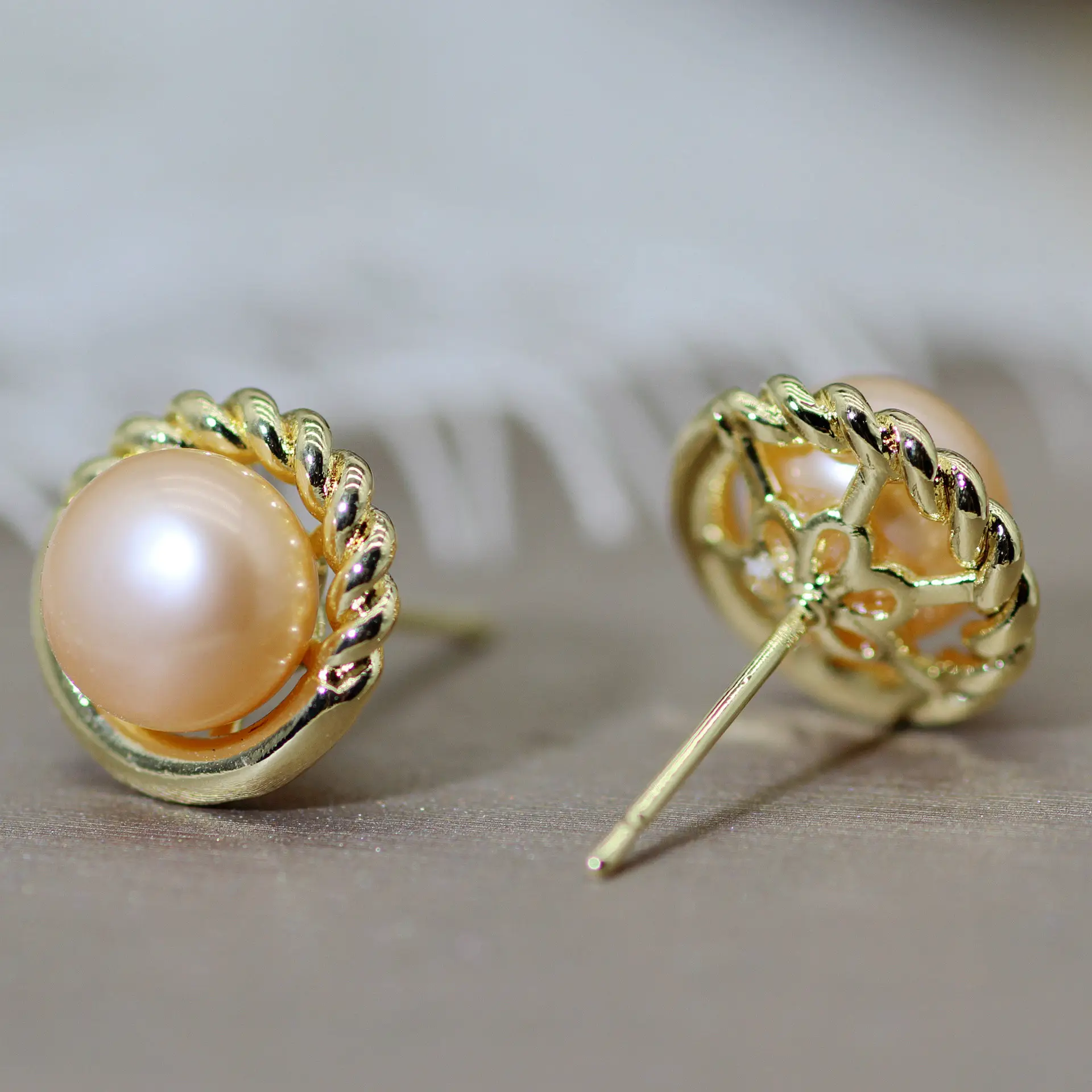 Zhuji Heart Pearl Earrings S925 Gold